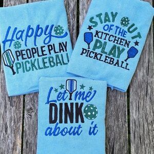 Pickleball Towels Happy People Play Let Me DINK about it Stay Out of the kitchen